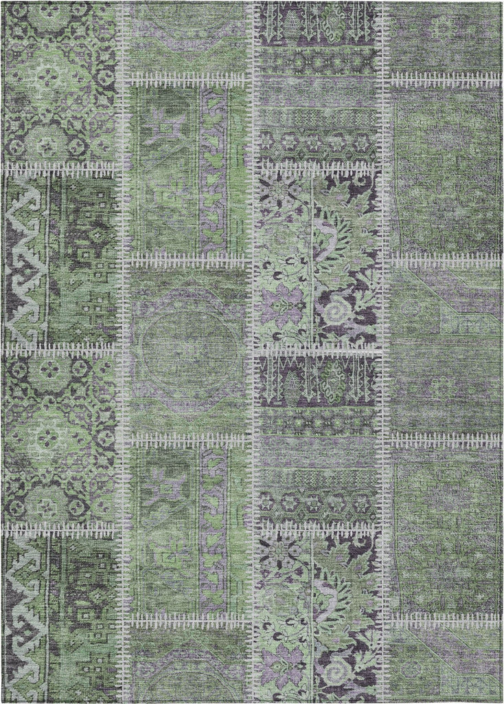 Piper Looms Chantille Patchwork ACN635 Green Area Rug