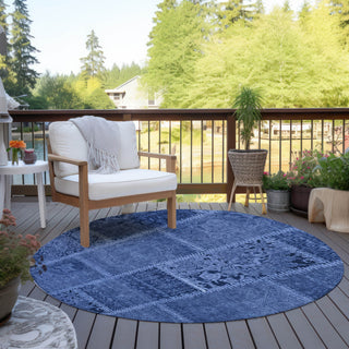 Piper Looms Chantille Patchwork ACN635 Navy Area Rug