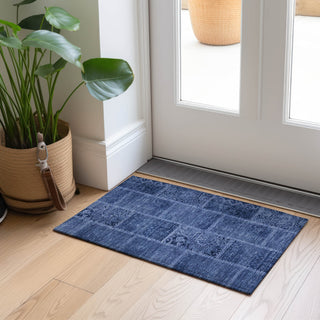 Piper Looms Chantille Patchwork ACN635 Navy Area Rug