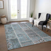 Piper Looms Chantille Patchwork ACN635 Teal Area Rug Lifestyle Image Feature