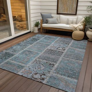 Piper Looms Chantille Patchwork ACN635 Teal Area Rug