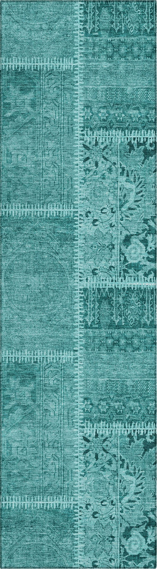 Piper Looms Chantille Patchwork ACN635 Turquoise Area Rug