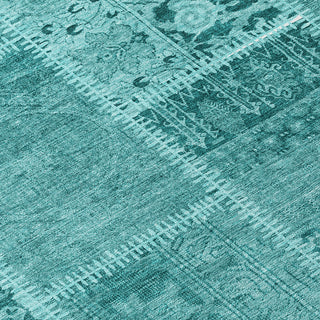 Piper Looms Chantille Patchwork ACN635 Turquoise Area Rug