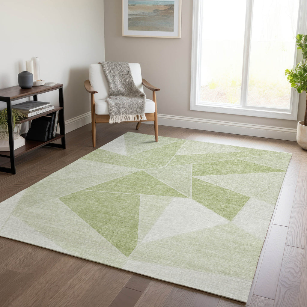 Piper Looms Chantille Geometric ACN636 Aloe Area Rug Lifestyle Image Feature