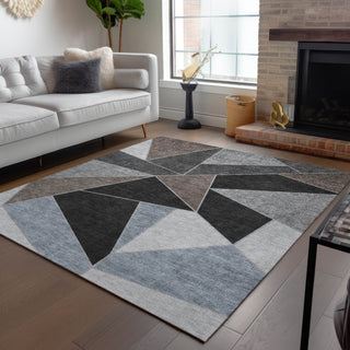 Piper Looms Chantille Geometric ACN636 Chocolate Area Rug