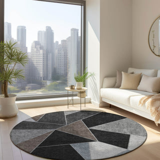 Piper Looms Chantille Geometric ACN636 Chocolate Area Rug