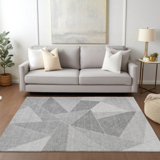 Piper Looms Chantille Geometric ACN636 Gray Area Rug Lifestyle Image Feature