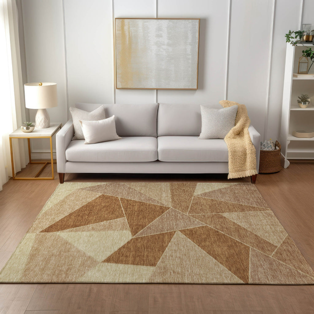 Piper Looms Chantille Geometric ACN636 Paprika Area Rug Lifestyle Image Feature