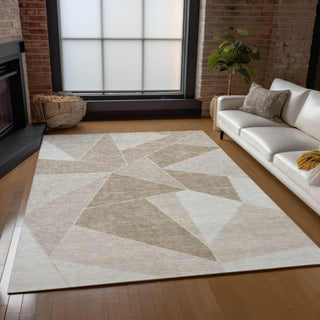 Piper Looms Chantille Geometric ACN636 Taupe Area Rug