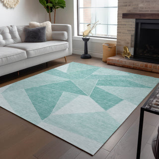 Piper Looms Chantille Geometric ACN636 Teal Area Rug