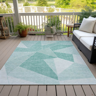 Piper Looms Chantille Geometric ACN636 Teal Area Rug