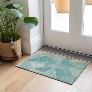 Piper Looms Chantille Geometric ACN636 Teal Area Rug