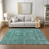 Piper Looms Chantille Panel ACN637 Teal Area Rug Lifestyle Image Feature