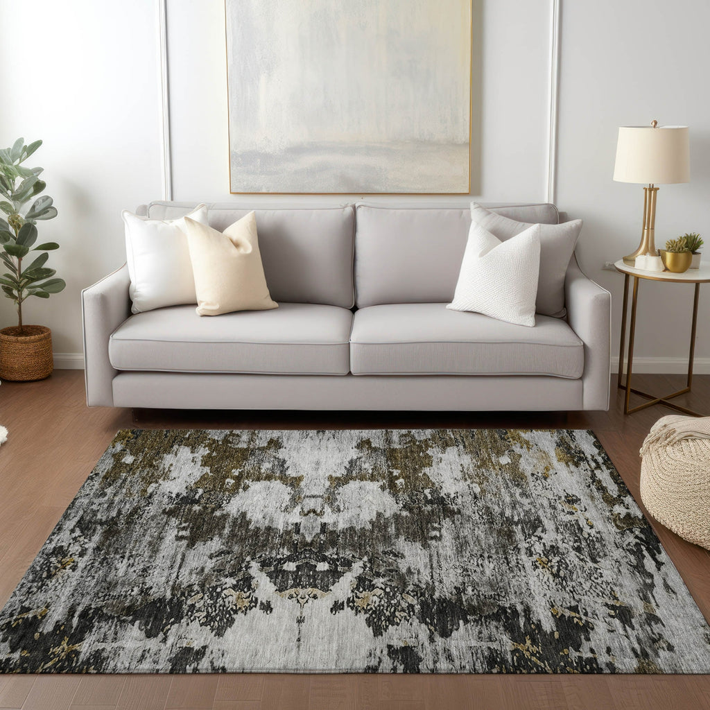Piper Looms Chantille Modern ACN638 Taupe Area Rug Lifestyle Image Feature