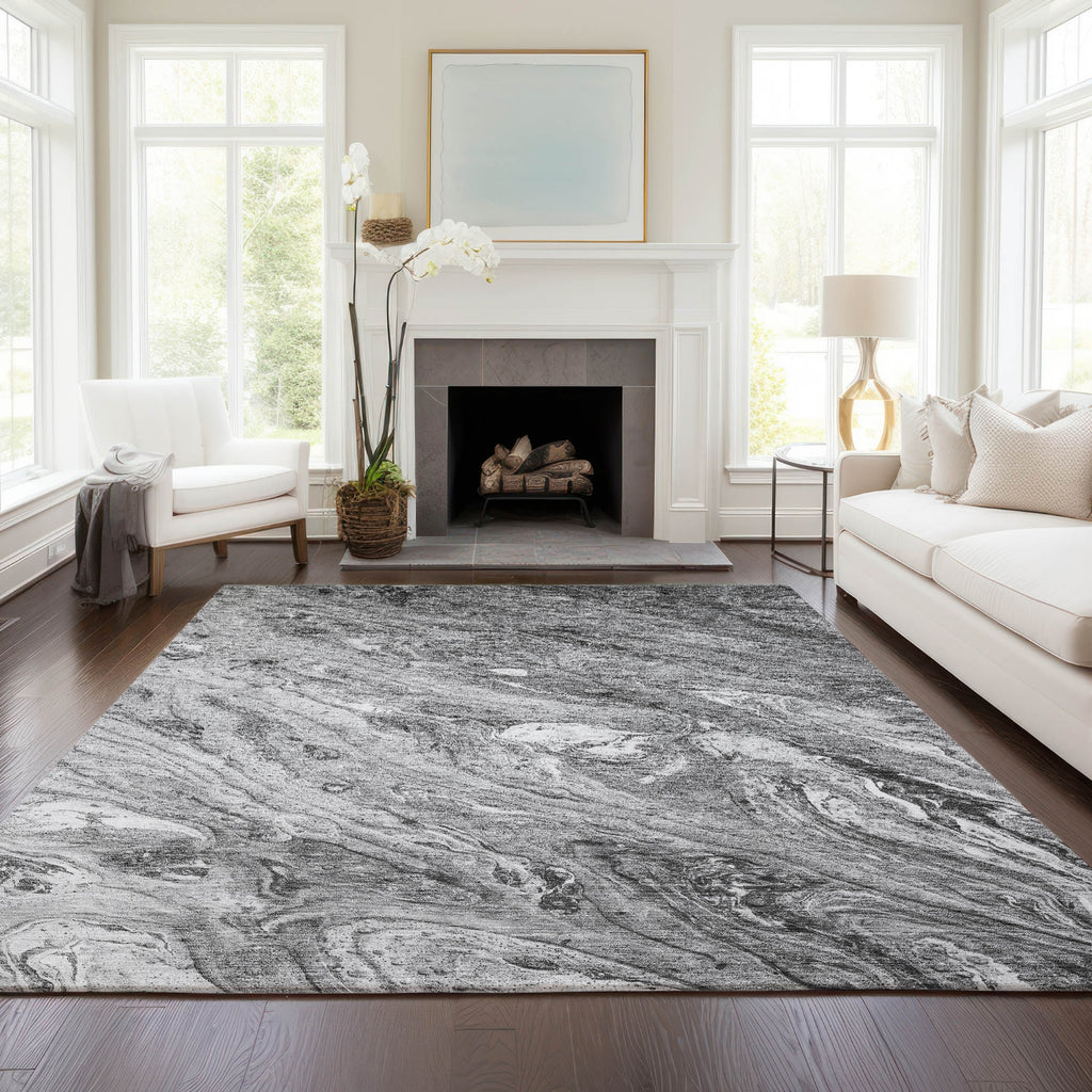 Piper Looms Chantille Abstract ACN640 Gray Area Rug Lifestyle Image Feature