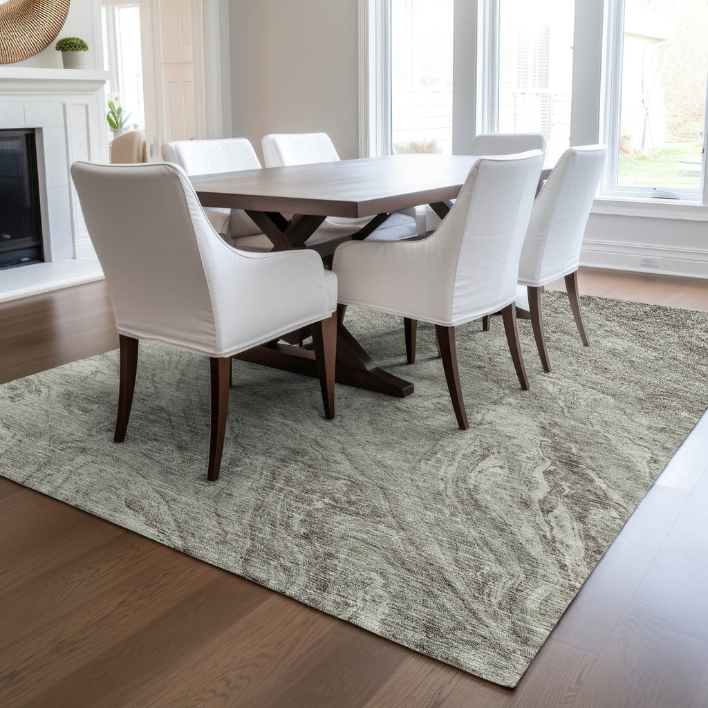 Piper Looms Chantille Abstract ACN640 Taupe Area Rug Lifestyle Image Feature