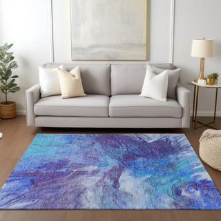 Piper Looms Chantille Modern ACN641 Blue Area Rug Lifestyle Image Feature