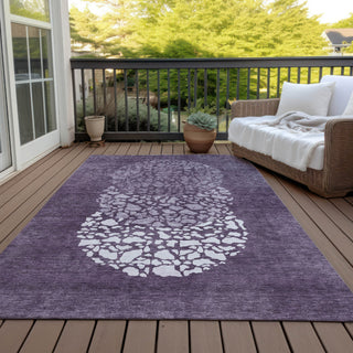 Piper Looms Chantille Circles ACN643 Eggplant Area Rug