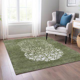 Piper Looms Chantille Circles ACN643 Olive Area Rug Lifestyle Image Feature