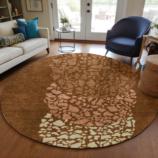 Piper Looms Chantille Circles ACN643 Paprika Area Rug