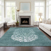 Piper Looms Chantille Circles ACN643 Teal Area Rug Lifestyle Image Feature
