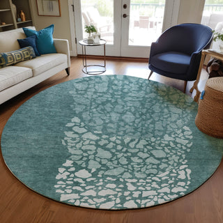 Piper Looms Chantille Circles ACN643 Teal Area Rug