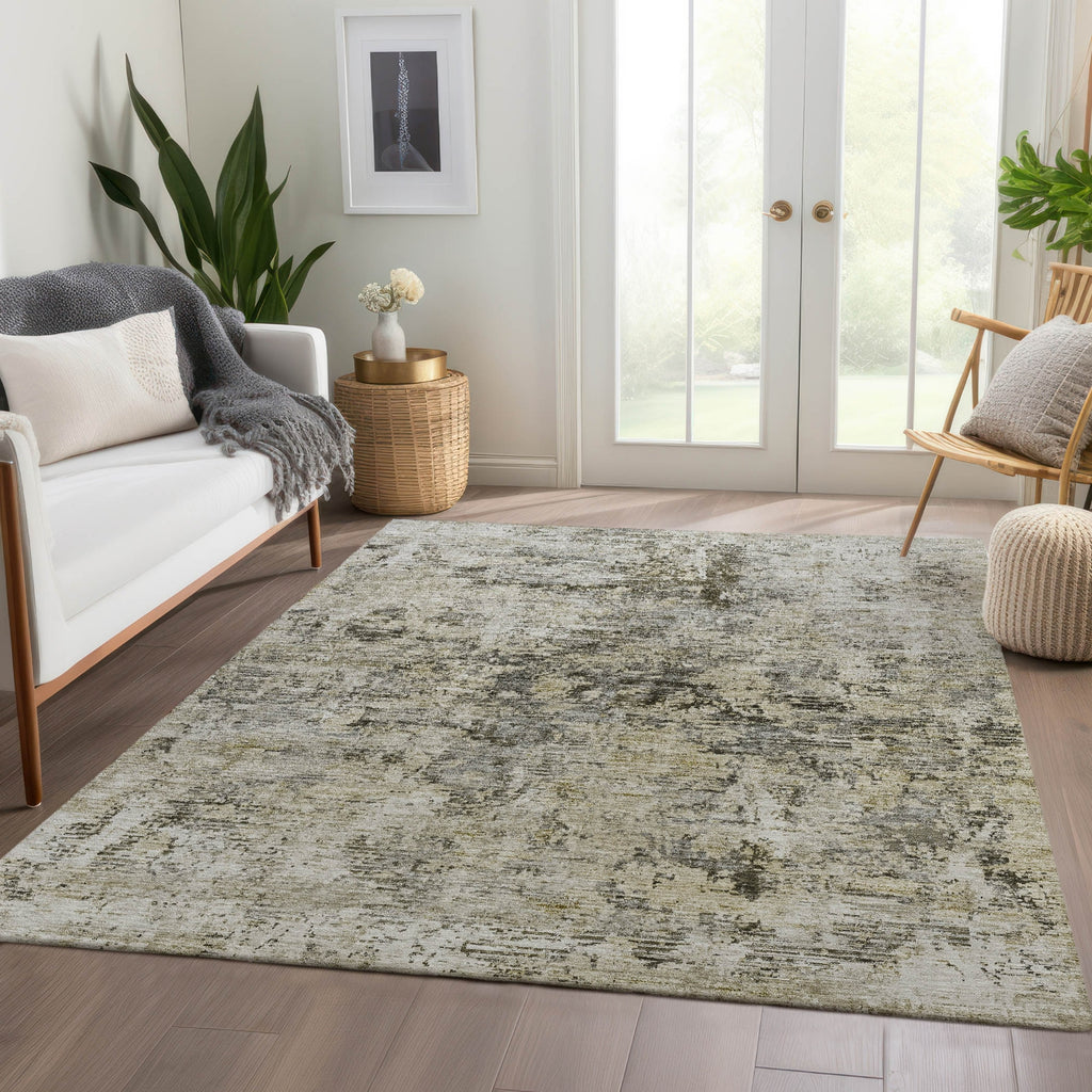 Piper Looms Chantille Modern ACN644 Taupe Area Rug Lifestyle Image Feature