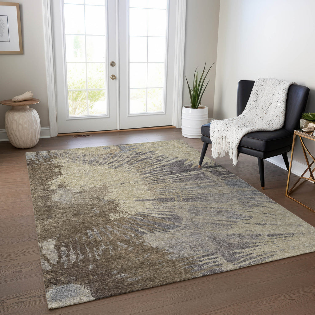 Piper Looms Chantille Modern ACN645 Brown Area Rug Lifestyle Image Feature