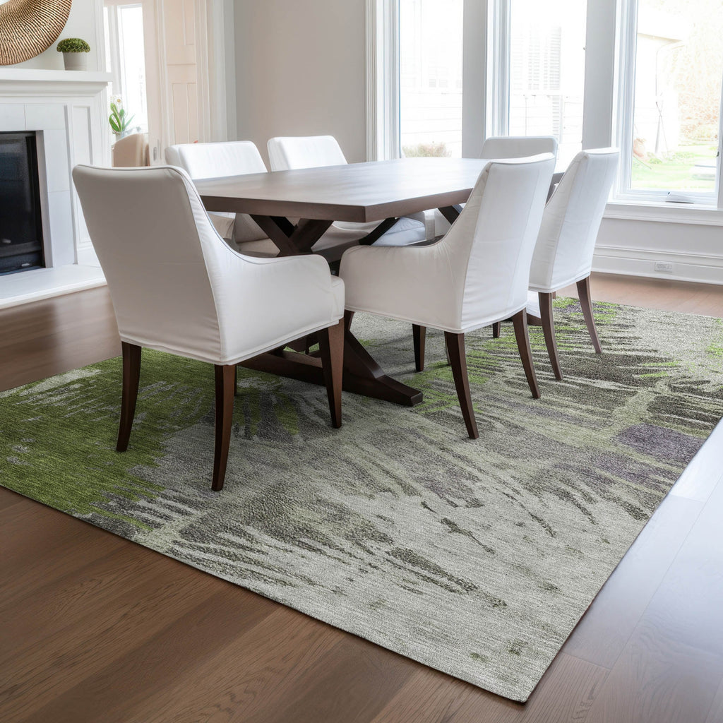 Piper Looms Chantille Modern ACN645 Olive Area Rug Lifestyle Image Feature