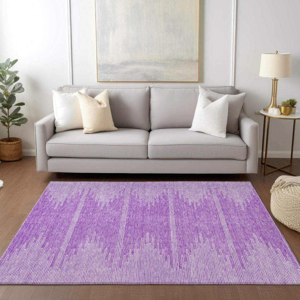Piper Looms Chantille Modern ACN647 Lavender Area Rug Lifestyle Image Feature