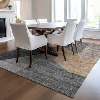 Piper Looms Chantille Modern ACN648 Charcoal Area Rug Lifestyle Image Feature