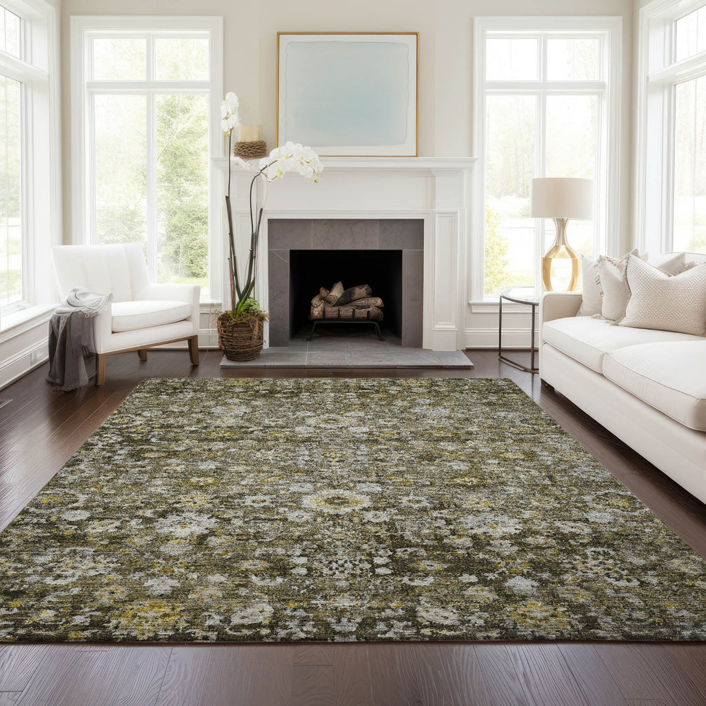 Piper Looms Chantille Oriental ACN651 Mocha Area Rug Lifestyle Image Feature