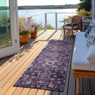 Piper Looms Chantille Oriental ACN651 Purple Area Rug