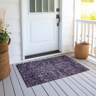 Piper Looms Chantille Oriental ACN651 Purple Area Rug