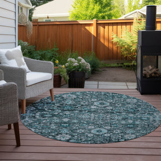 Piper Looms Chantille Oriental ACN651 Teal Area Rug