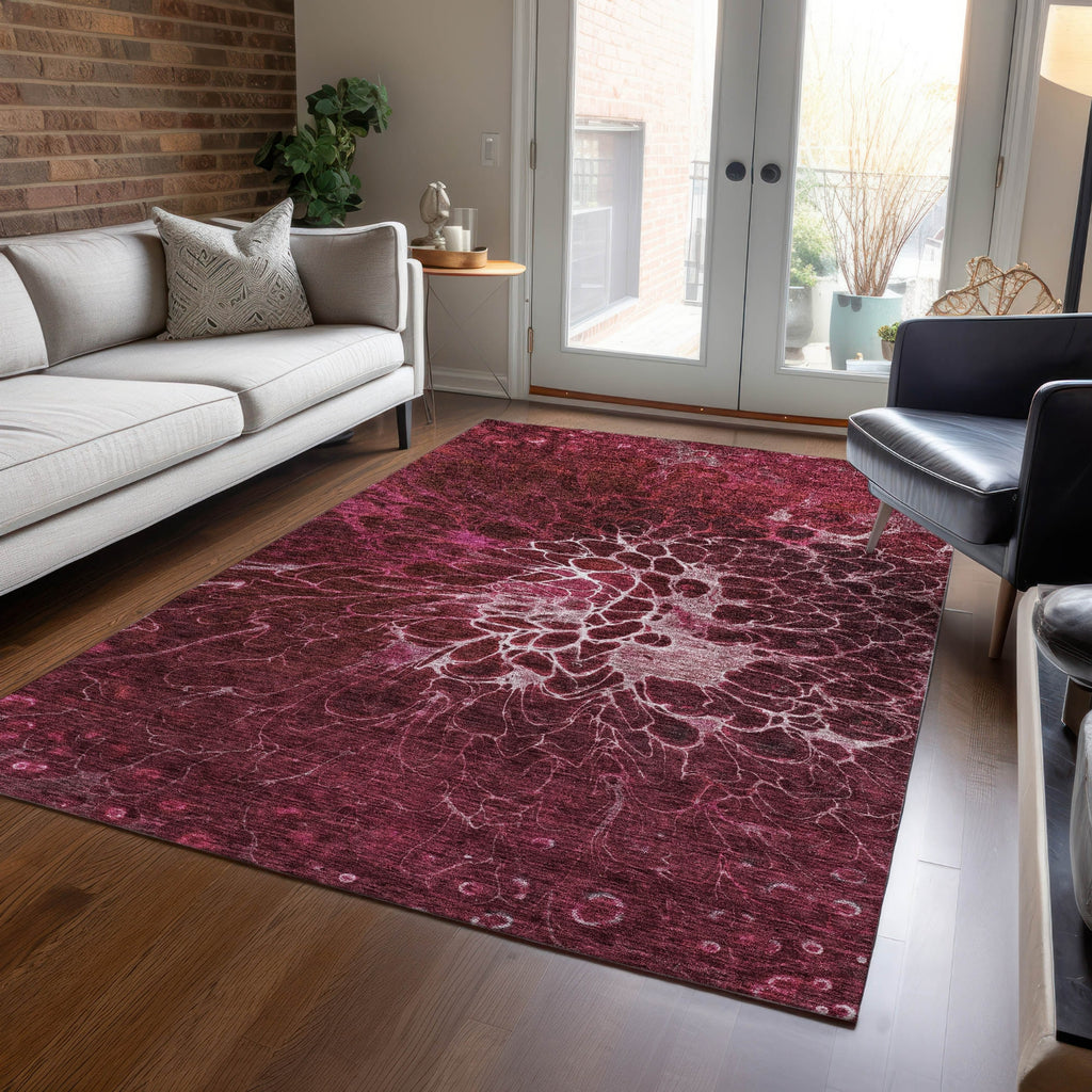 Piper Looms Chantille Modern ACN652 Merlot Area Rug Lifestyle Image Feature