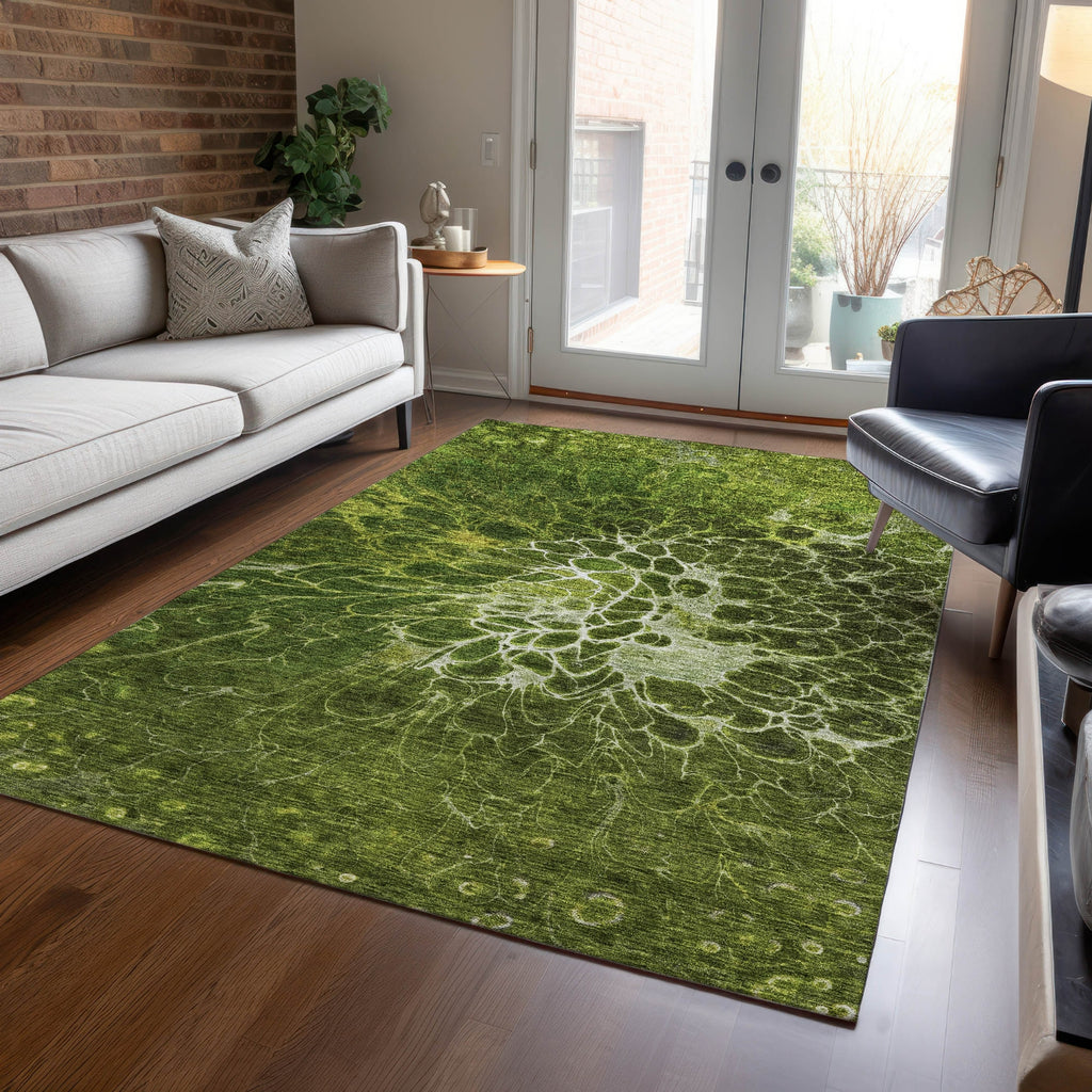Piper Looms Chantille Modern ACN652 Olive Area Rug Lifestyle Image Feature