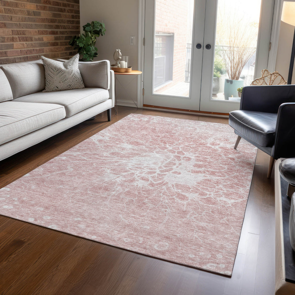 Piper Looms Chantille Modern ACN653 Pink Area Rug Lifestyle Image Feature