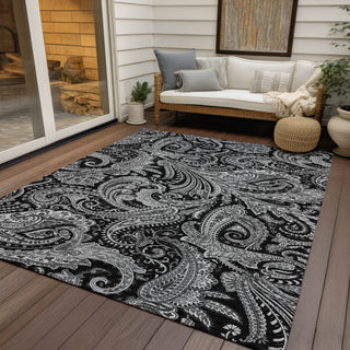 Piper Looms Chantille Paisley ACN654 Black Area Rug