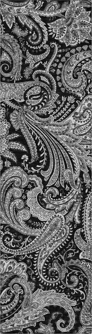 Piper Looms Chantille Paisley ACN654 Black Area Rug