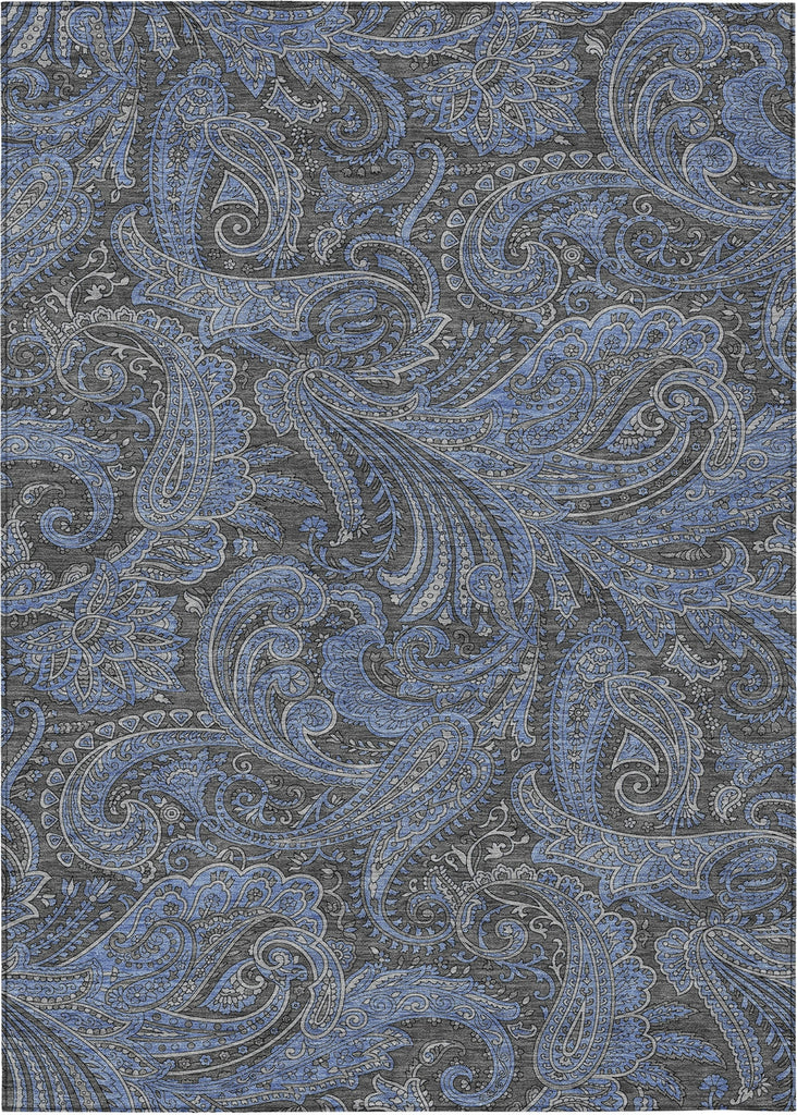 Piper Looms Chantille Paisley ACN654 Charcoal Area Rug