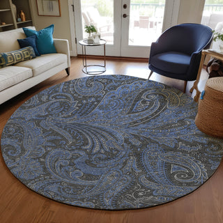 Piper Looms Chantille Paisley ACN654 Charcoal Area Rug