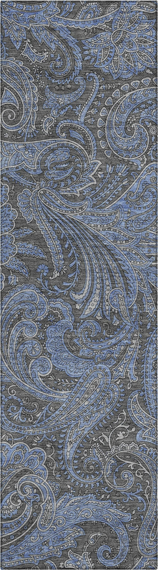 Piper Looms Chantille Paisley ACN654 Charcoal Area Rug