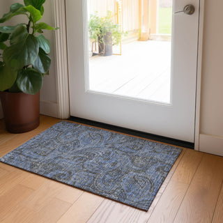 Piper Looms Chantille Paisley ACN654 Charcoal Area Rug