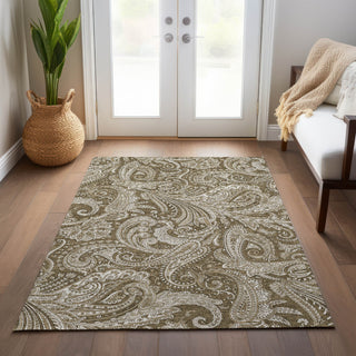 Piper Looms Chantille Paisley ACN654 Chocolate Area Rug