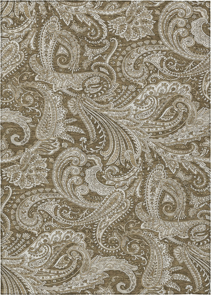 Piper Looms Chantille Paisley ACN654 Chocolate Area Rug