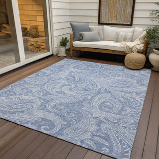 Piper Looms Chantille Paisley ACN654 Denim Area Rug