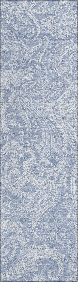 Piper Looms Chantille Paisley ACN654 Denim Area Rug