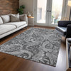 Piper Looms Chantille Paisley ACN654 Gray Area Rug Lifestyle Image Feature