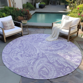 Piper Looms Chantille Paisley ACN654 Lavender Area Rug